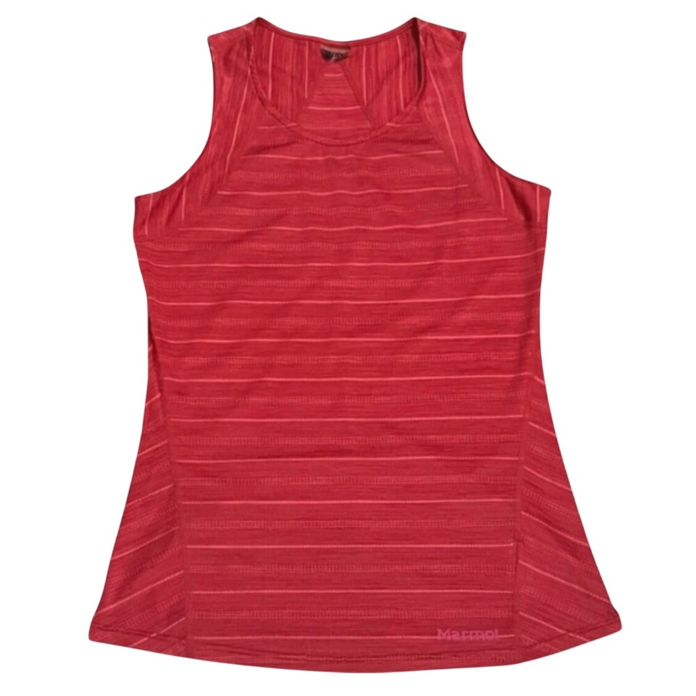 Marmot Women's Ellie Tank Top Red Striped Racerback Shirt XS Athletic Hiking